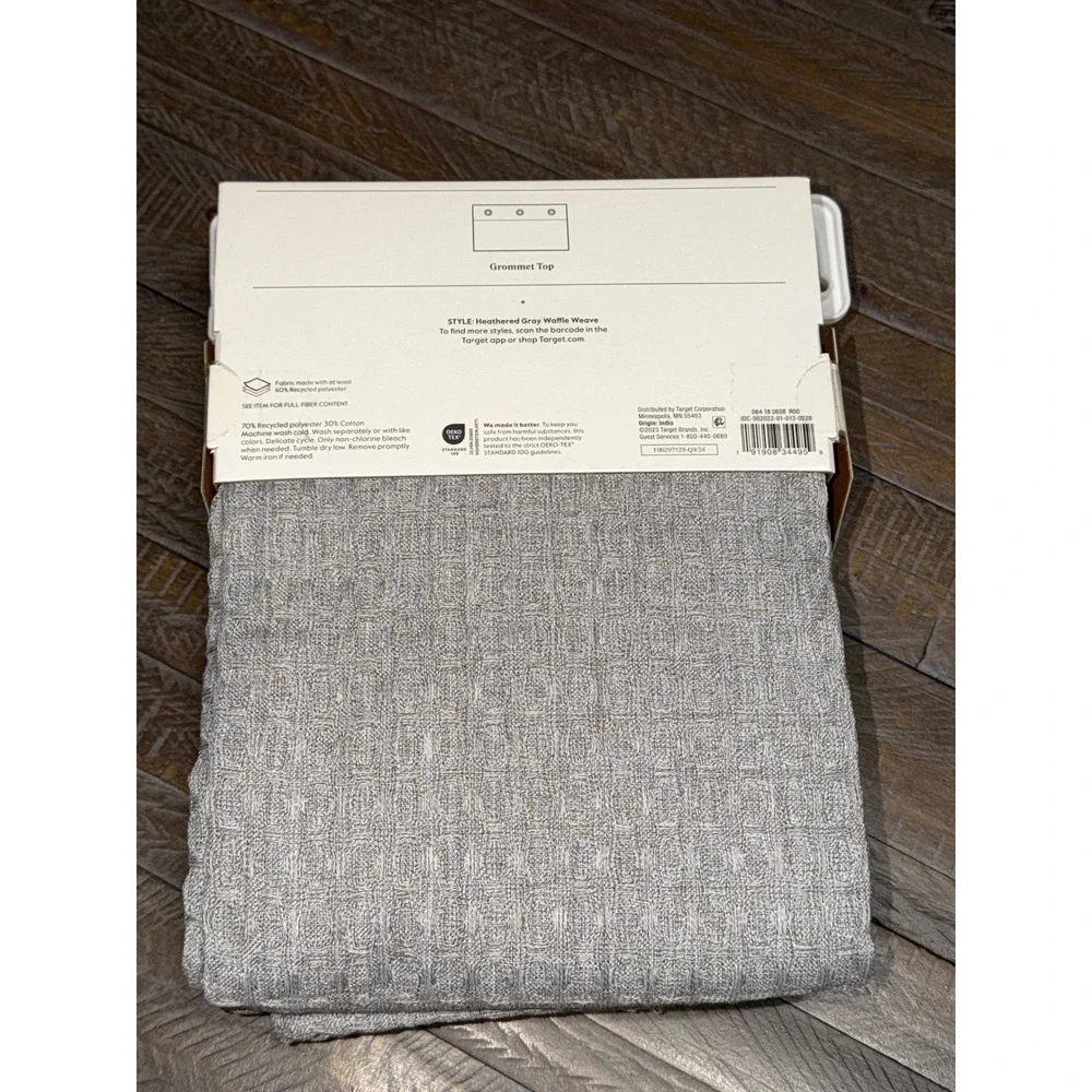 Threshold Shower Curtain Unisex 72x72 Gray New Waffle Weave Grommet Top